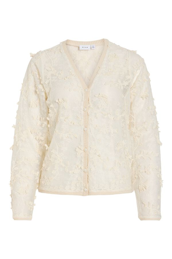 Vila C&aacute;rdigan de encaje floral Beige
