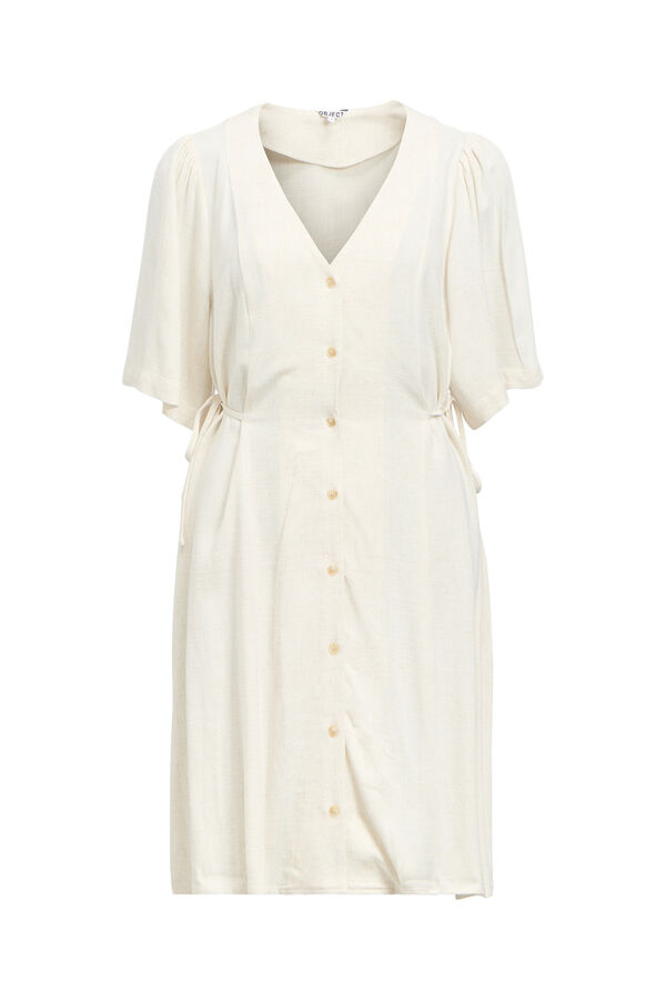 Object Vestido corto lino Beige