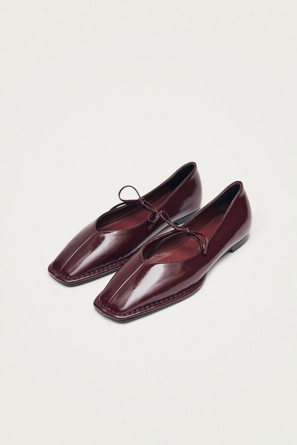 Alohas Bailarinas de cuero Sway Granate