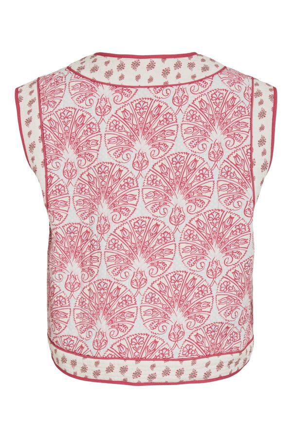 Vila Chaleco guateado estampado con lazos Rosa
