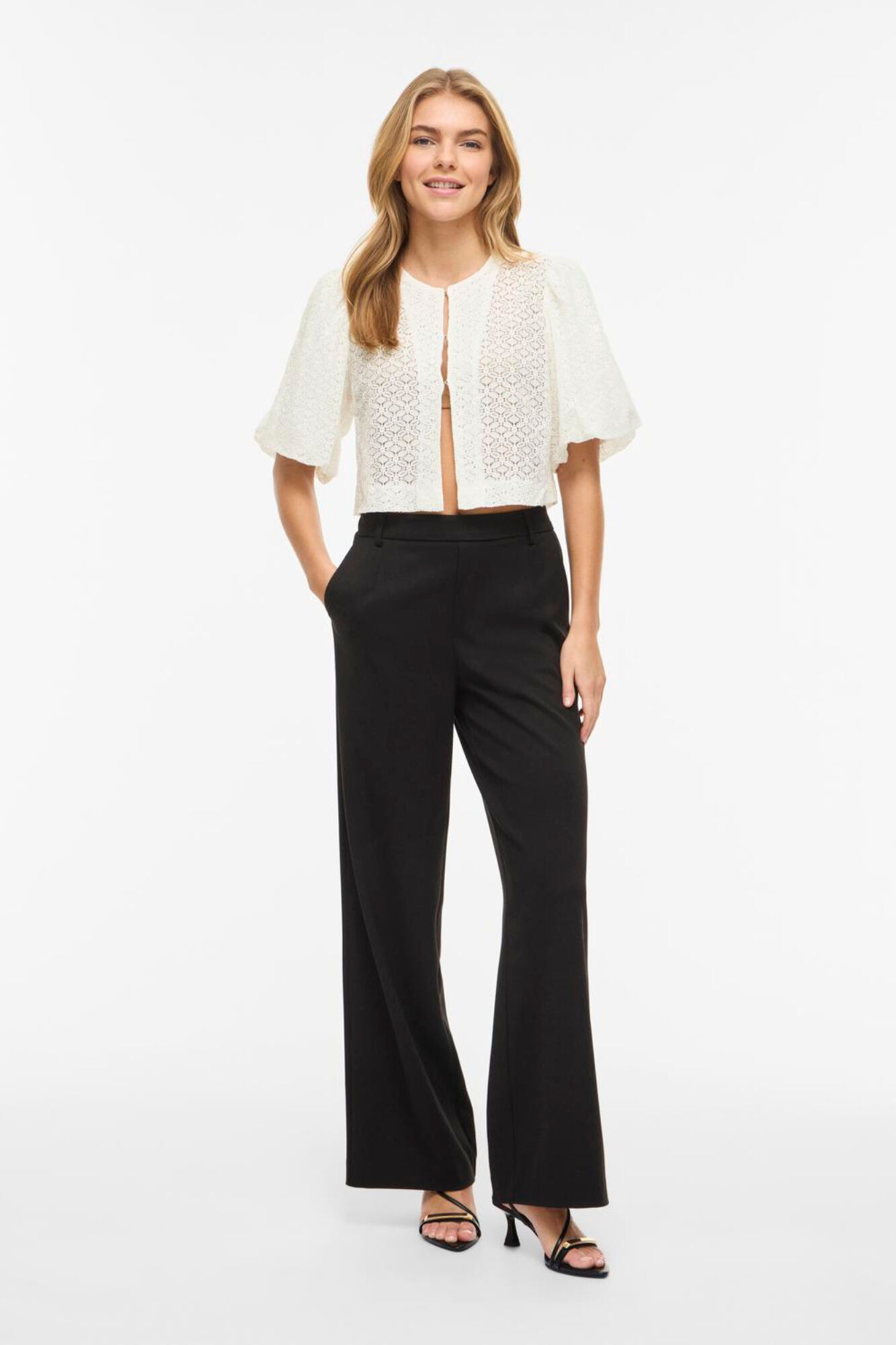 Vila Chaqueta bolero de mujer de encaje