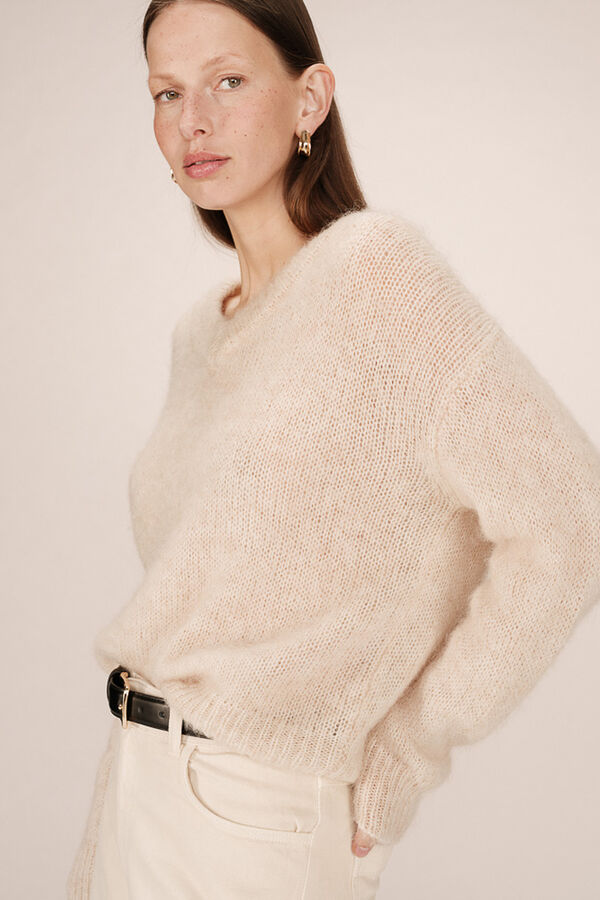 Grace & Mila Jersey b&aacute;sico con escote en V Beige