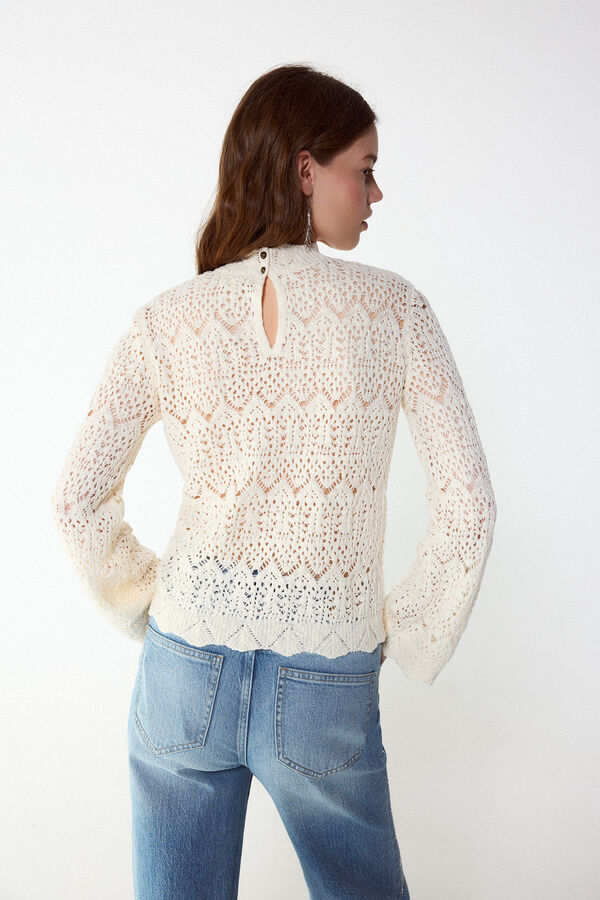 Slowlove Jersey punto calado perkins Marfil