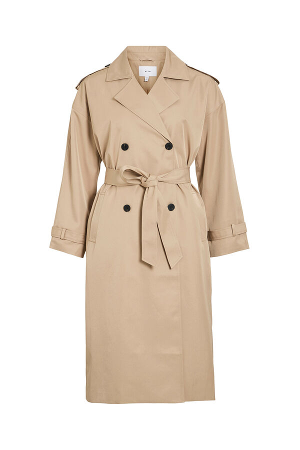Vila Gabardina larga anudada Beige