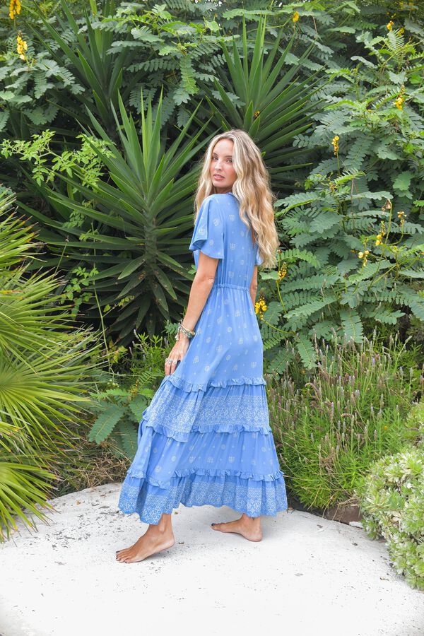 Jaase Vestido largo fluido Azul