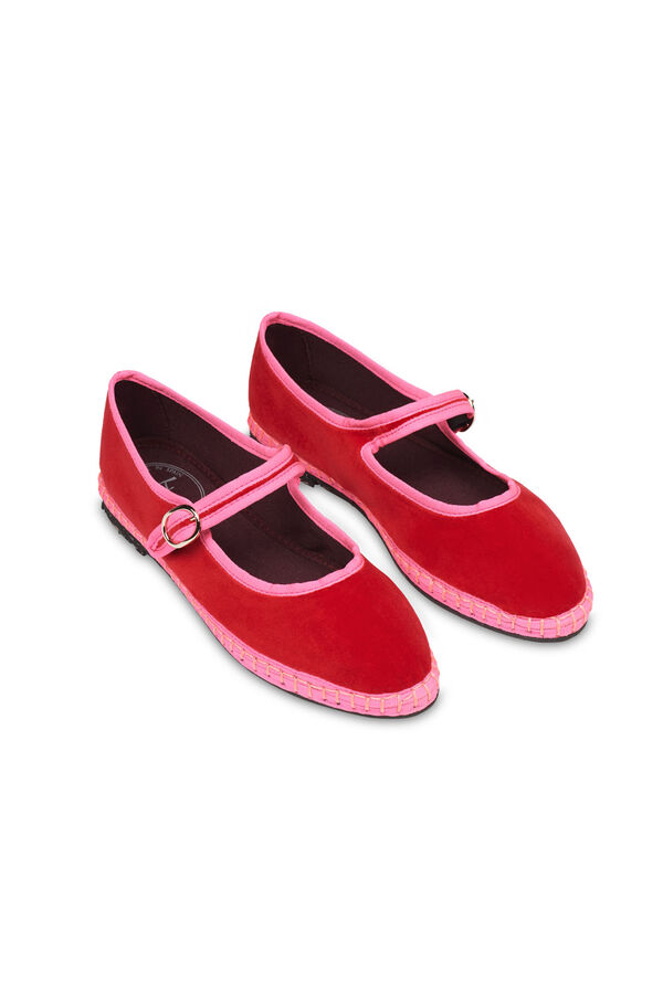 Flabelus Mery Jane de terciopelo Rojo