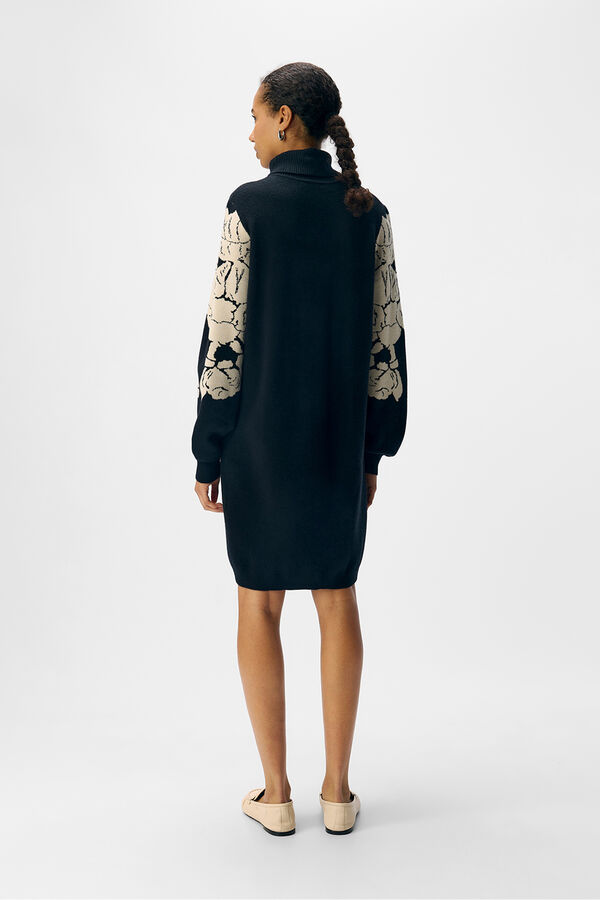 Object Vestido punto estampado Negro