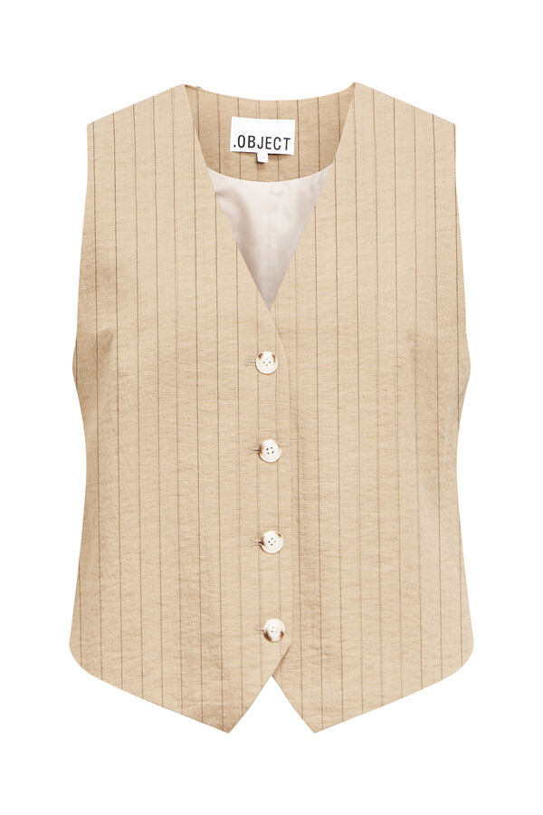 Object Chaleco ligero rayas Beige