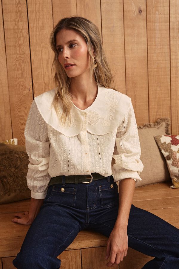 Pol&iacute;n Et Moi Camisa cuello Genoveva Beige