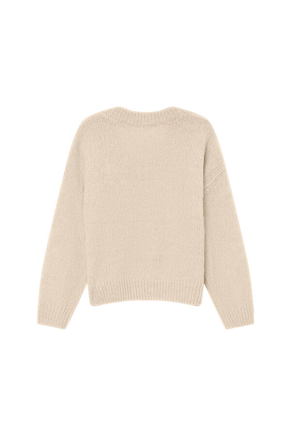 Grace & Mila Jersey b&aacute;sico con escote en V Beige