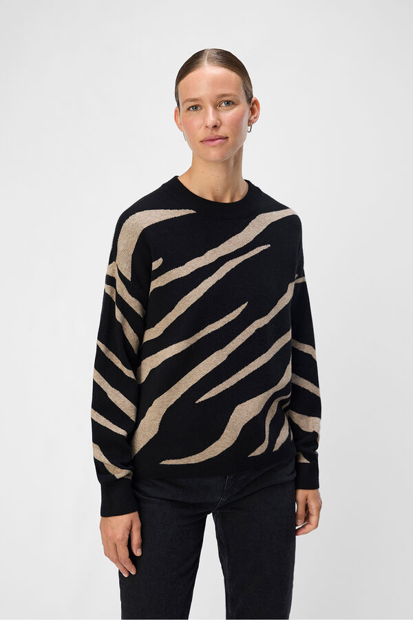 Object Jersey punto estampado Negro