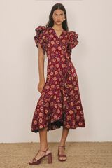 Cherubina Vestido Lolita Estampado granate