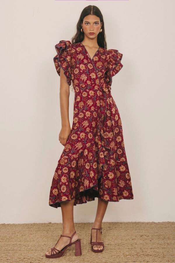 Cherubina Vestido Lolita Estampado granate