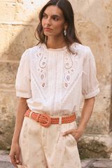Pol&iacute;n Et Moi Camisa cuello redondo Sole Blanco