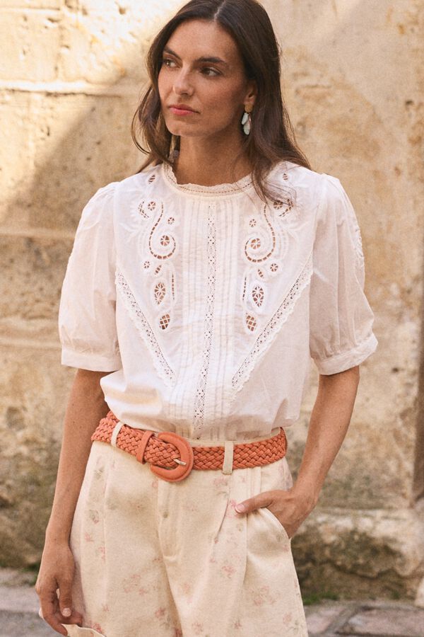 Pol&iacute;n Et Moi Camisa cuello redondo Sole Blanco