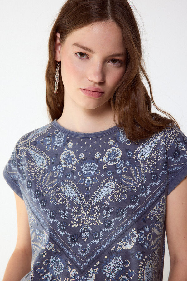 Slowlove Camiseta estampado bandana Azul marino