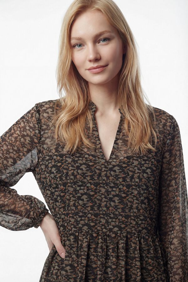 Vila Vestido corto de gasa Negro