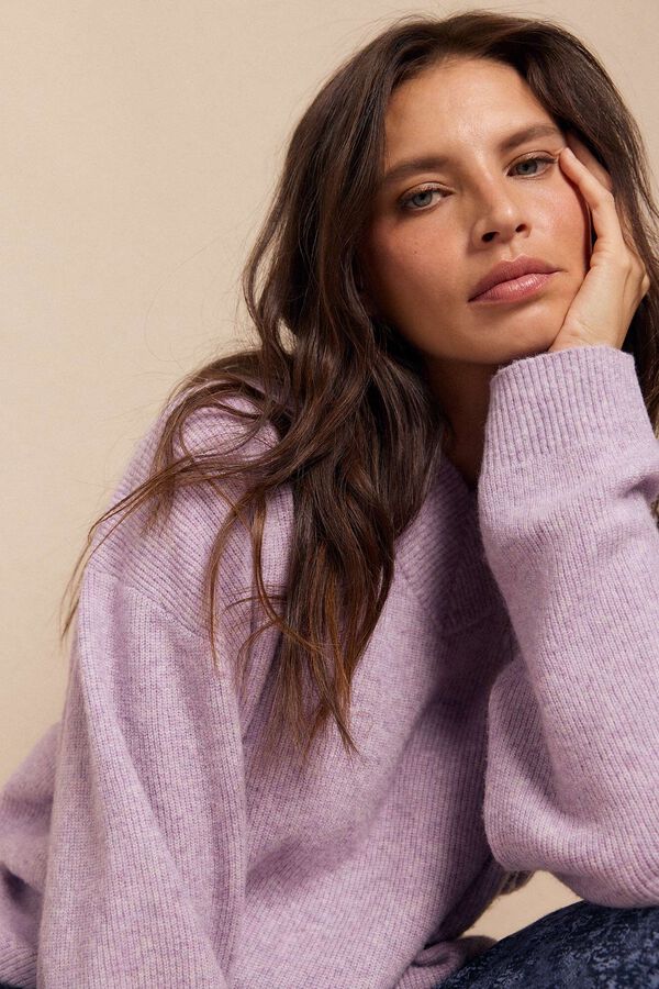 Slowlove Jersey perlado pico Lila