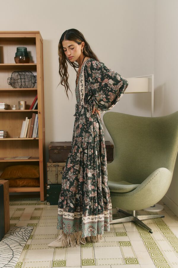 Jaase Vestido maxi Teresa Estampado verde