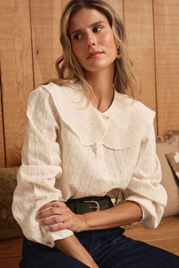 Pol&iacute;n Et Moi Camisa cuello Genoveva Beige