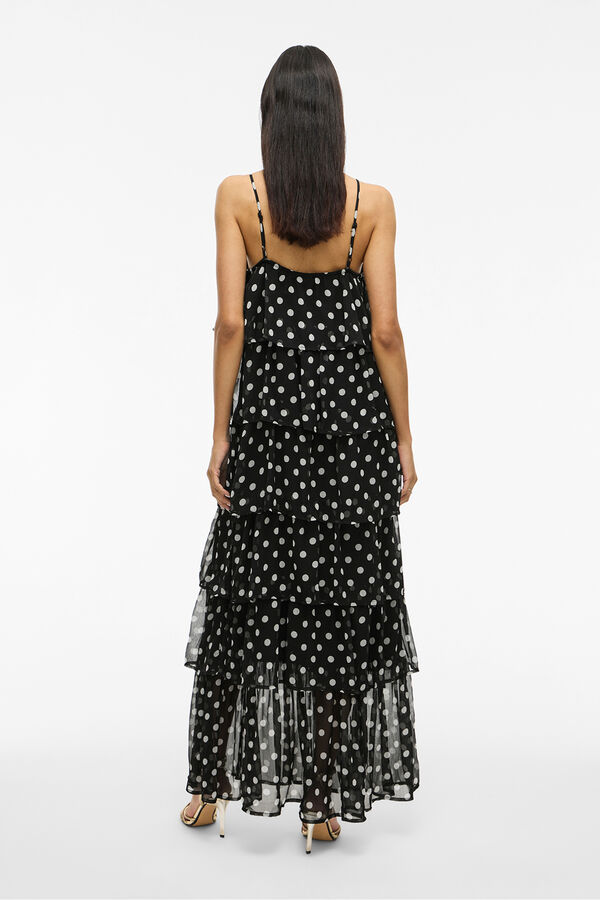 Vila Vestido de gasa con lunares Negro