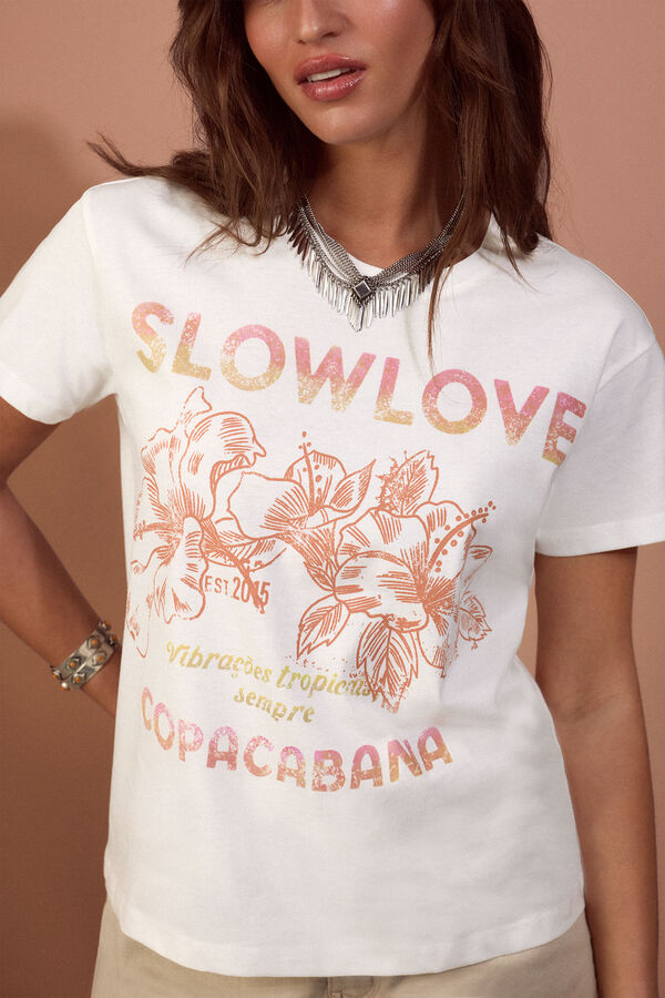 Slowlove Camiseta estampada Blanco