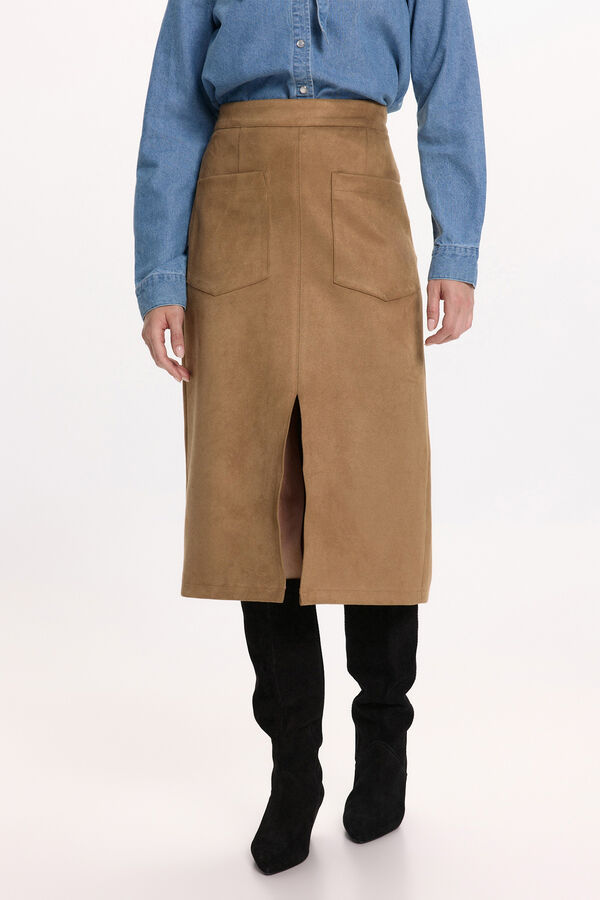 Vila Falda midi antelina Camel