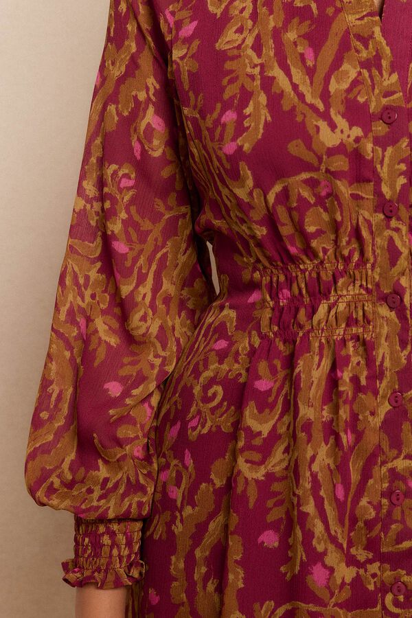 Slowlove Vestido estampado fluido Estampado rojo