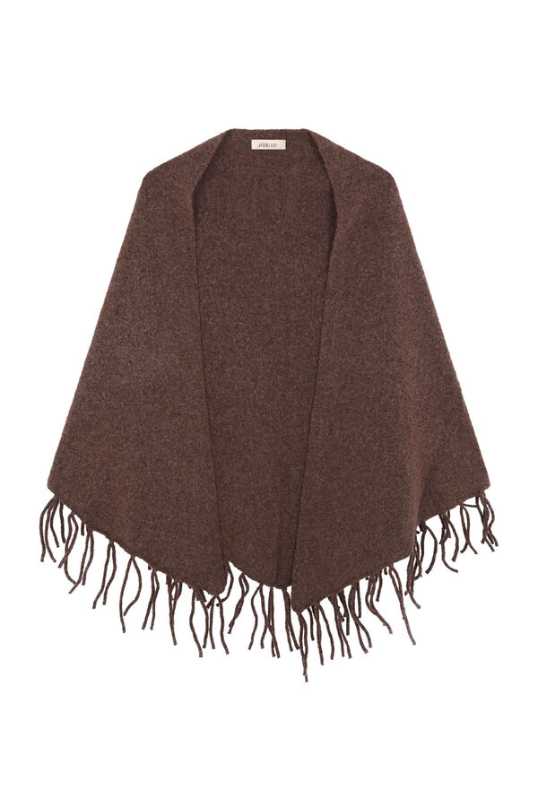 Slowlove Chal grueso flecos Marrón