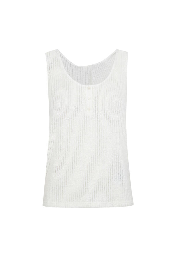 Slowlove Top tirantes botones Blanco