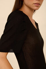 Meisie Jersey manga corta Negro