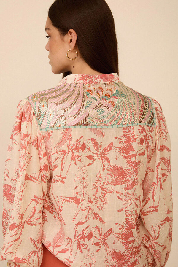 Meisie Blusa estampada bimateria Estampado blanco