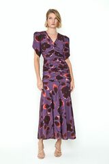 Panambi Vestido estampado de invitada Flora Morado