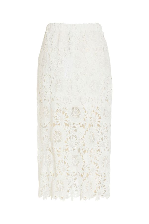 Vila Falda midi con encaje Blanco