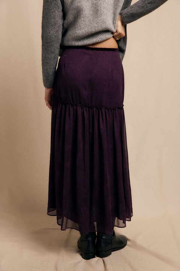 Slowlove Falda midi estampada Estampado morado
