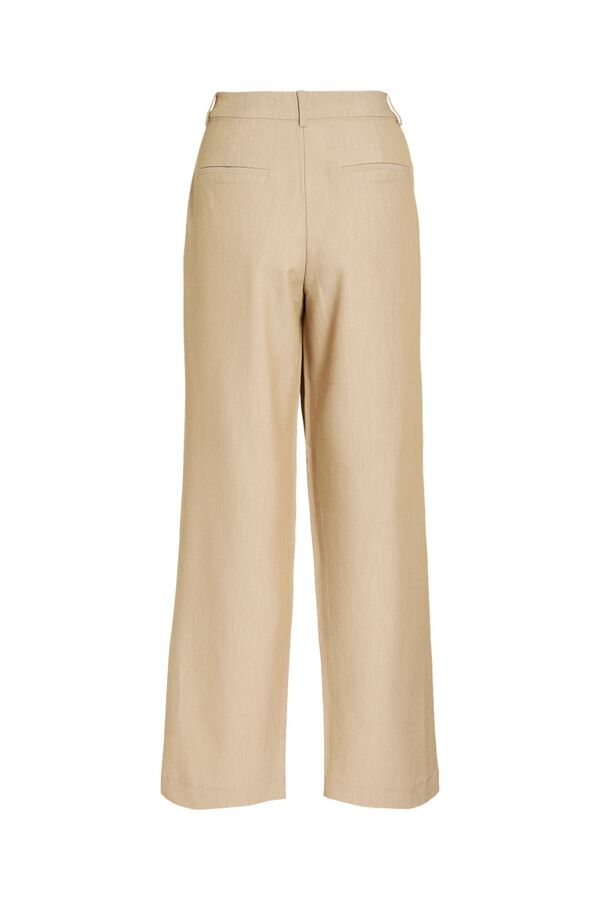 Vila Pantal&oacute;n de vestir largo con viscosa Beige