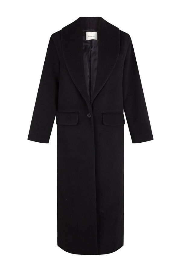 Slowlove Abrigo largo con cuello esmoquín Negro
