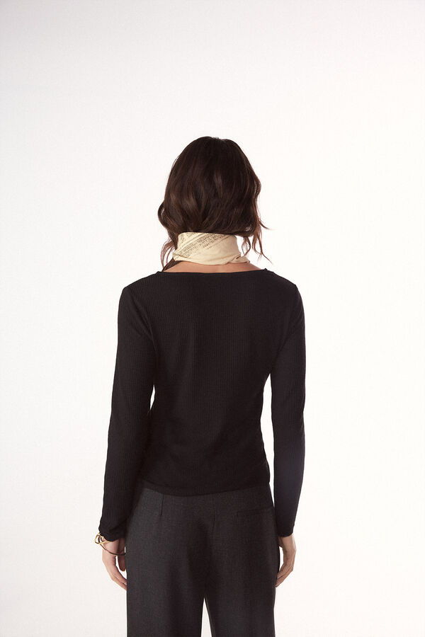 Slowlove Top estrucutura detalle blonda Negro