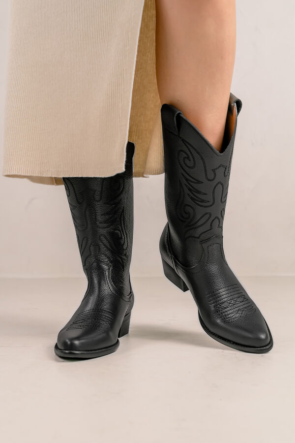 Bryan Stepwise Botas cowboy de piel Jandra Negro