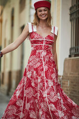 Panambi Vestido Yaran Estampado rojo