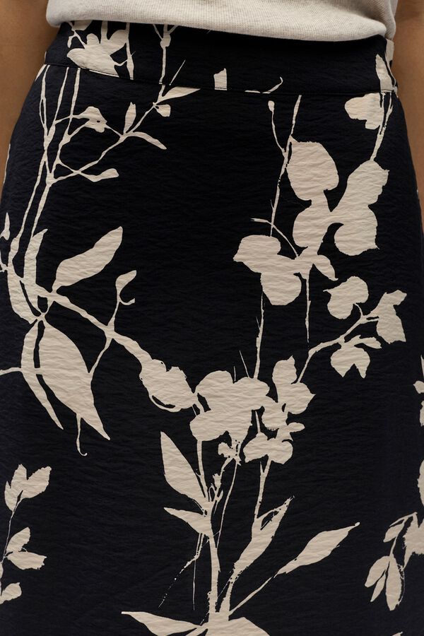 Object Falda midi estampada Gris oscuro