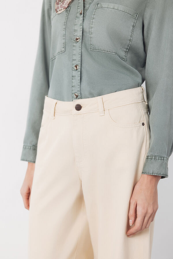 Cortefiel Jeans Long Palazzo Marfil