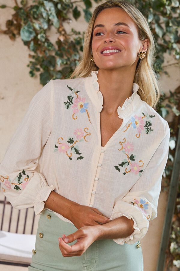 Pol&iacute;n Et Moi Camisa bordados Julieta Marfil