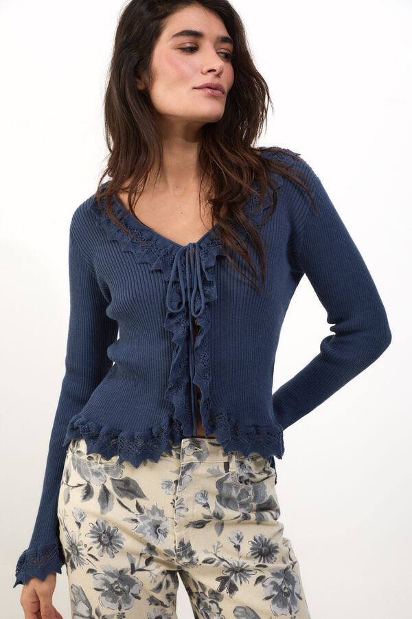 Slowlove Jersey punto efecto degradado Azul