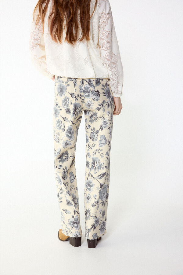 Slowlove Jeans recto flores Multicolor