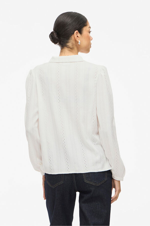 Vila Camisa manga larga con bordado ingl&eacute;s Blanco