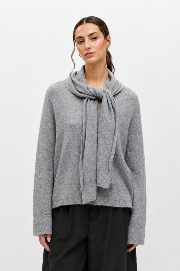 Object Jersey punto bufanda Gris