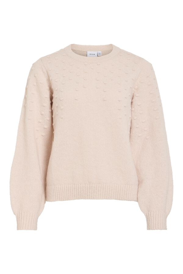 Vila Jersey de punto con textura bobble Beige