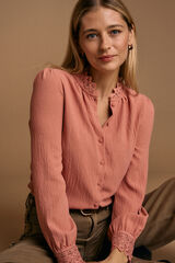 Pol&iacute;n Et Moi Camisa cuello bordado Luzma Rosa