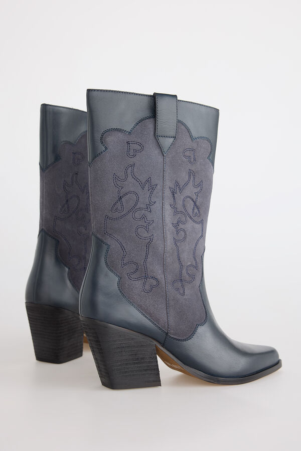 Slowlove Bota piel y serraje Gris